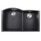 Nantucket Sinks 60/40 Double Bowl Undermount Granite Composite Black PR6040-BL-UM - alternate 1